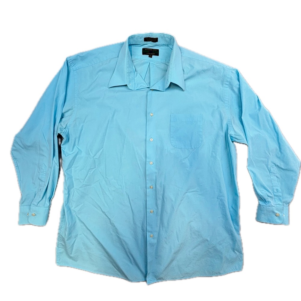 Alexander Julian Colours Mens 2XLT Light Blue Long Sleeve Button Down Shirt